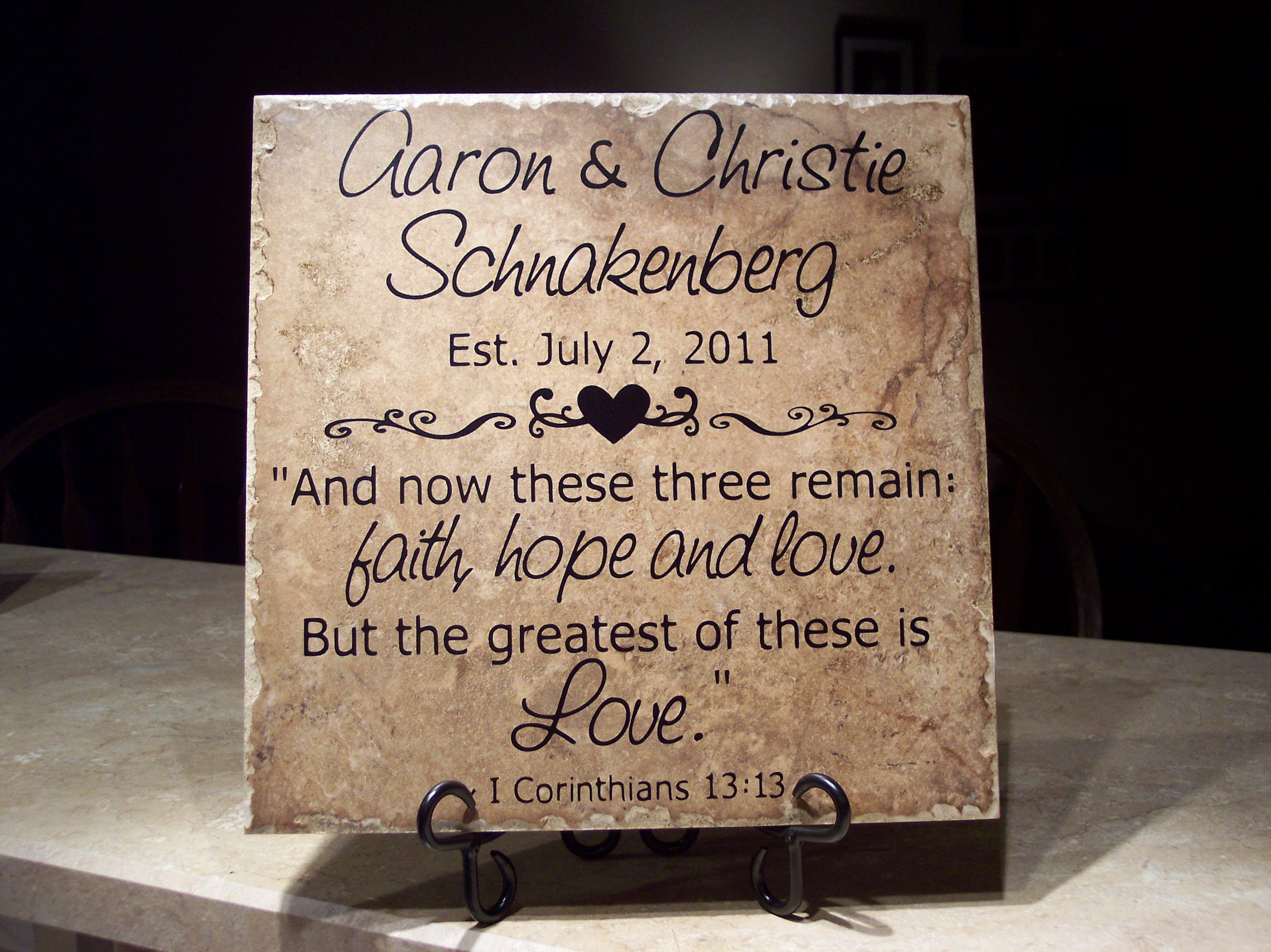 personalized wedding sayings O'Reilly Tiles