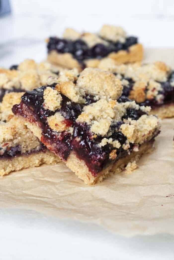 Paleo Blueberry Crumb Bars Organically Addison