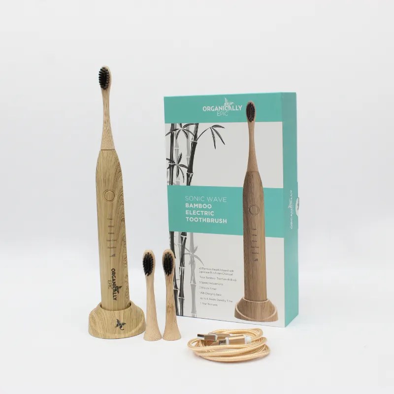 Best Eco Electric Toothbrush Sonic Wave & Bamboo Design