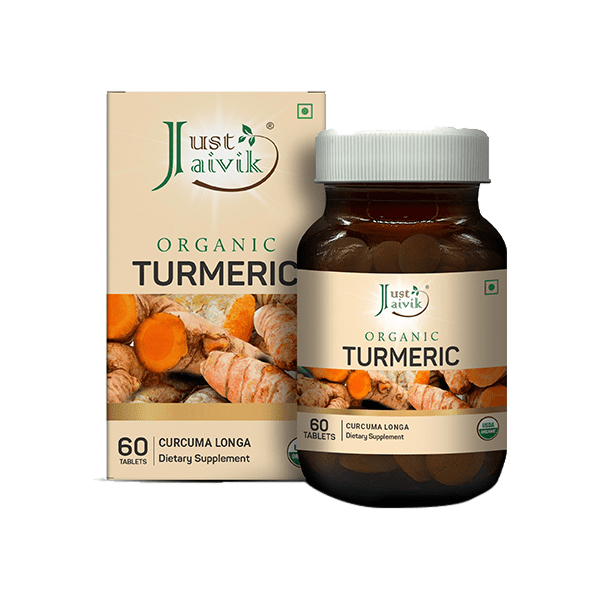 Just Jaivik Turmeric Tablets 600mg Organic Essentials Hub