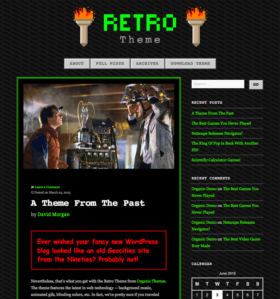 Retro Theme WordPress Block Themes and Plugins Organic Themes