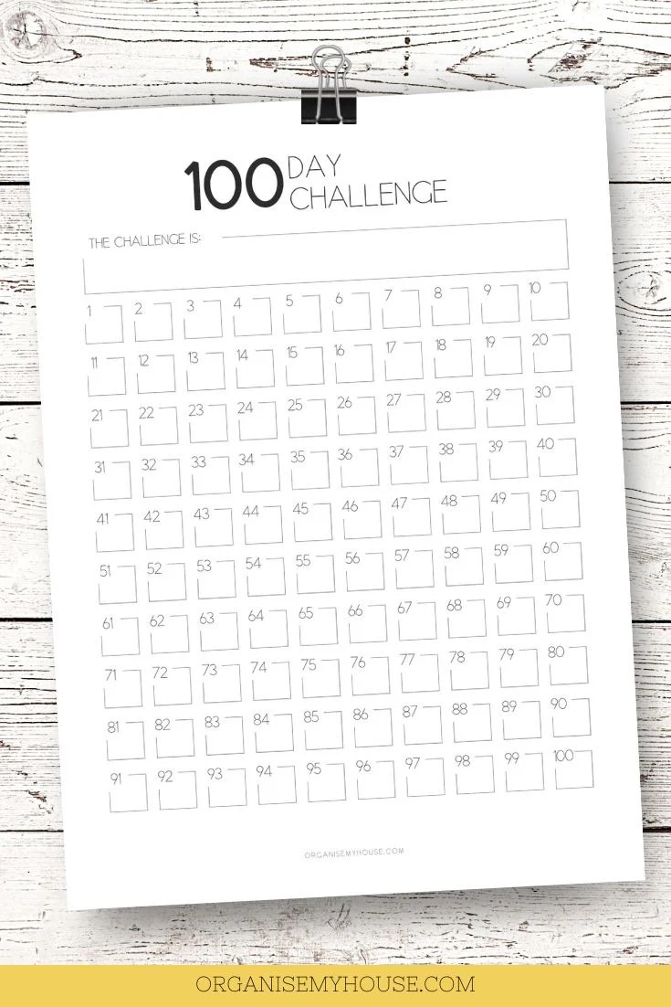 Free Printable 100 Day Challenge Calendar (A4 And Letter)