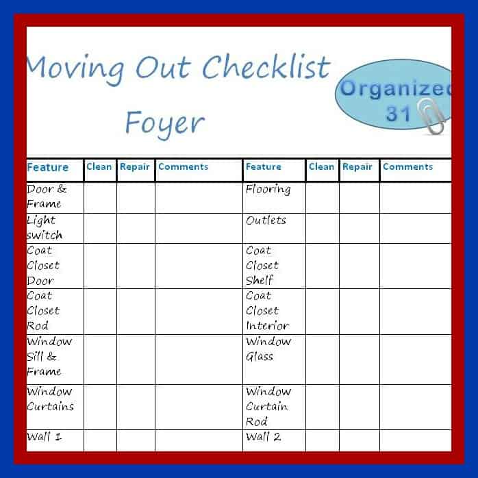 Moving Downstairs Room Checklist Organized 31