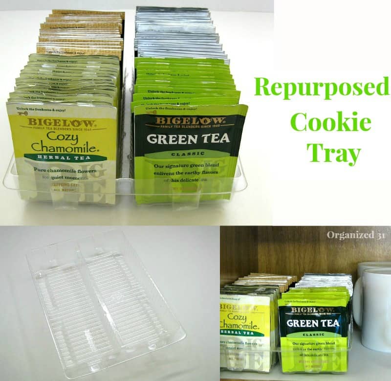 Spring Organizing Tea with Repurposed Packaging Organized 31