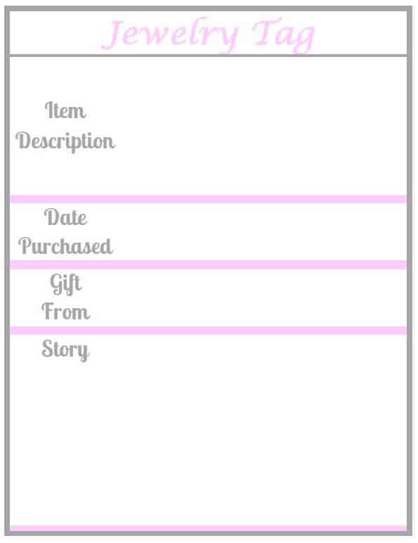Free Printable Family Story Jewelry Tags Organized 31