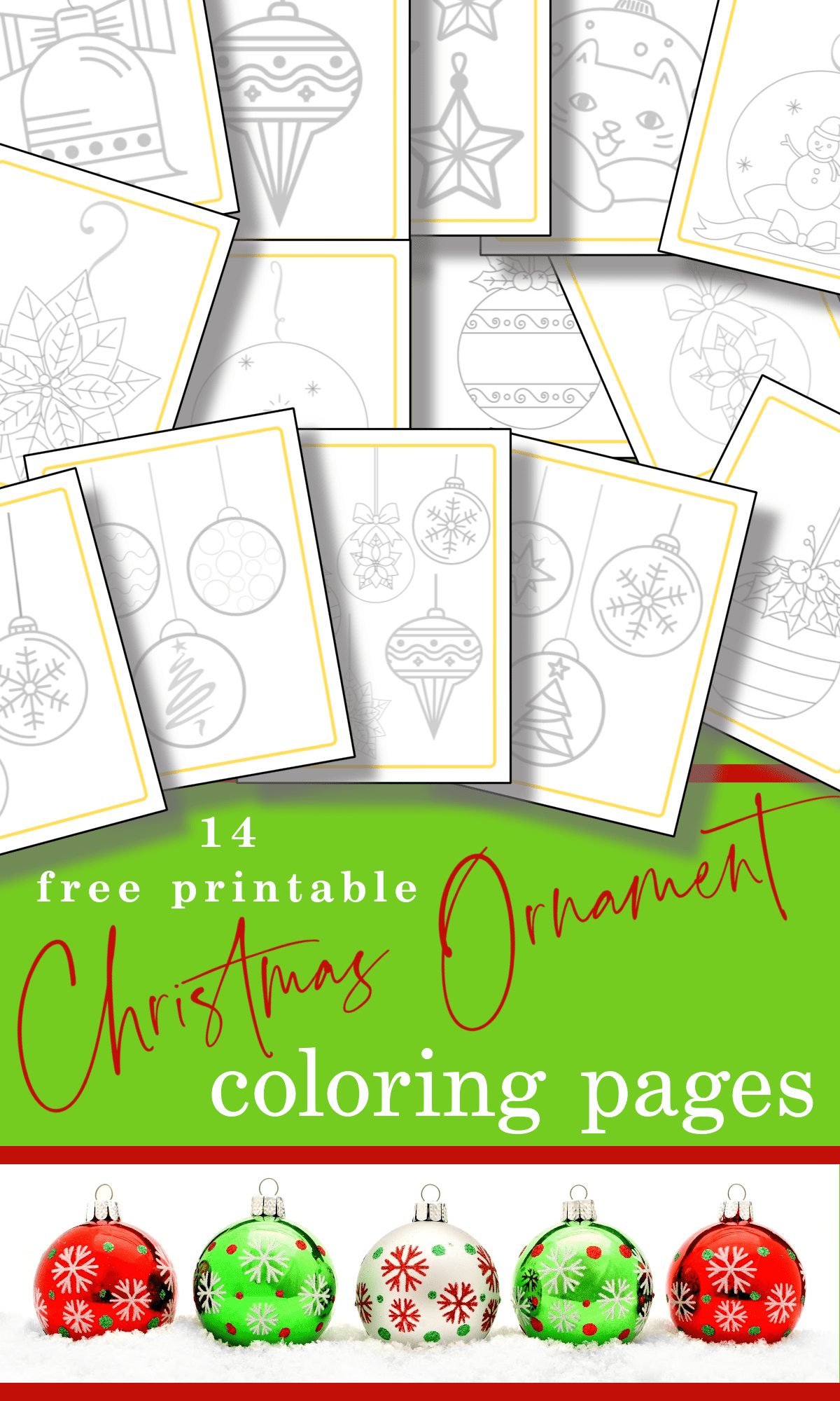 Free Christmas Ornament Coloring Pages Organized 31