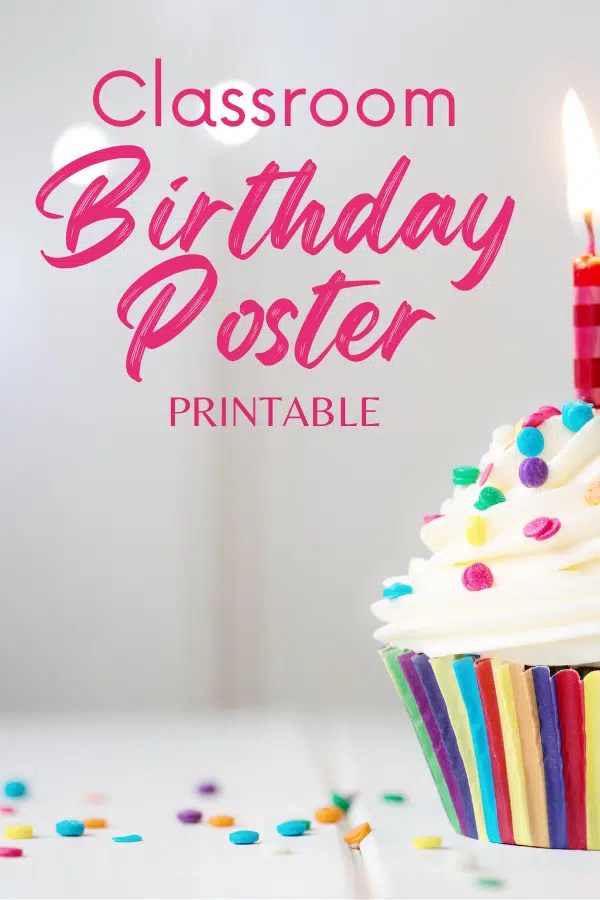 Classroom Birthday Poster Printable Organized Classroom
