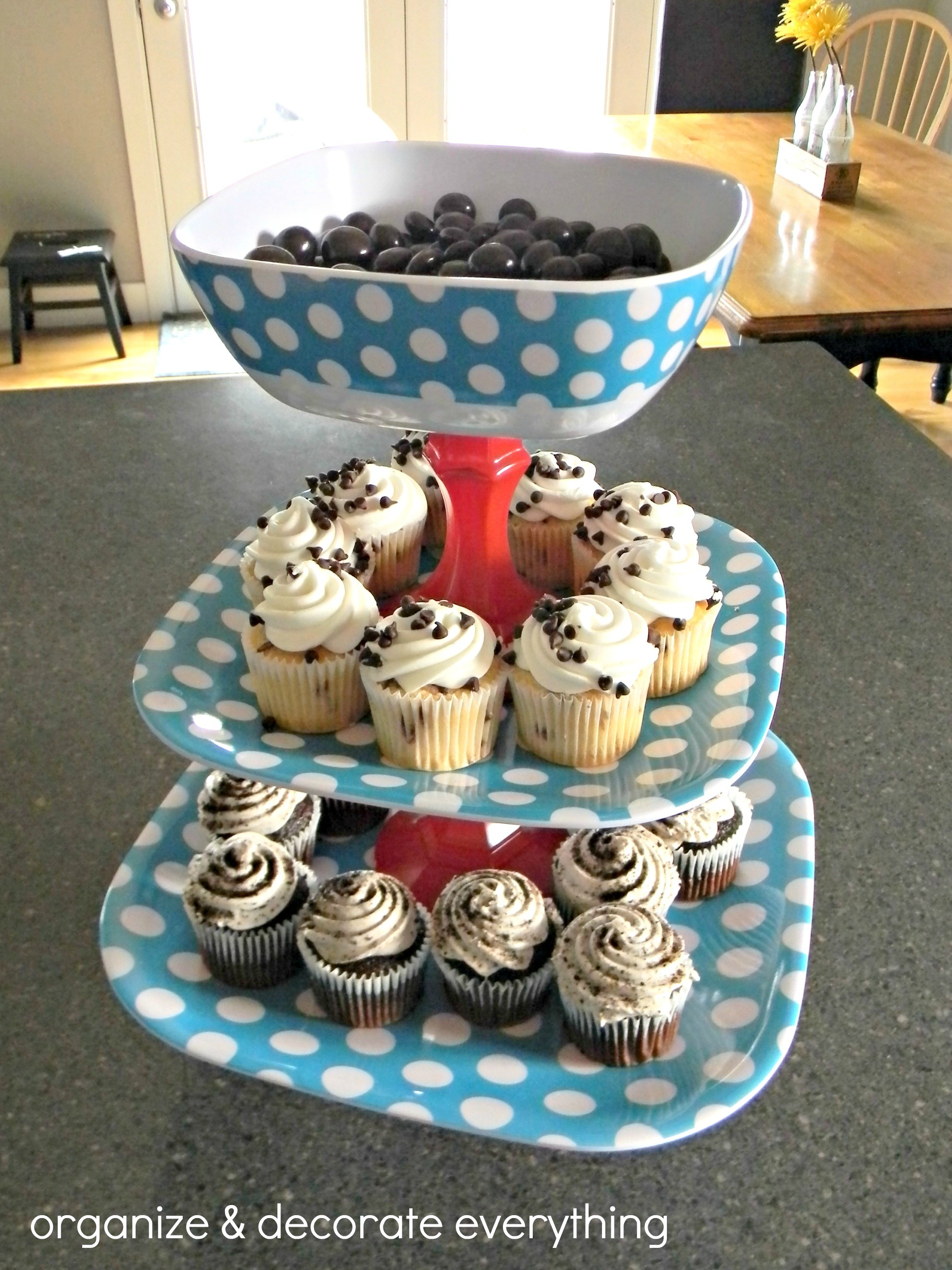 Polka Dot Cupcake/Dessert Stand Organize and Decorate Everything