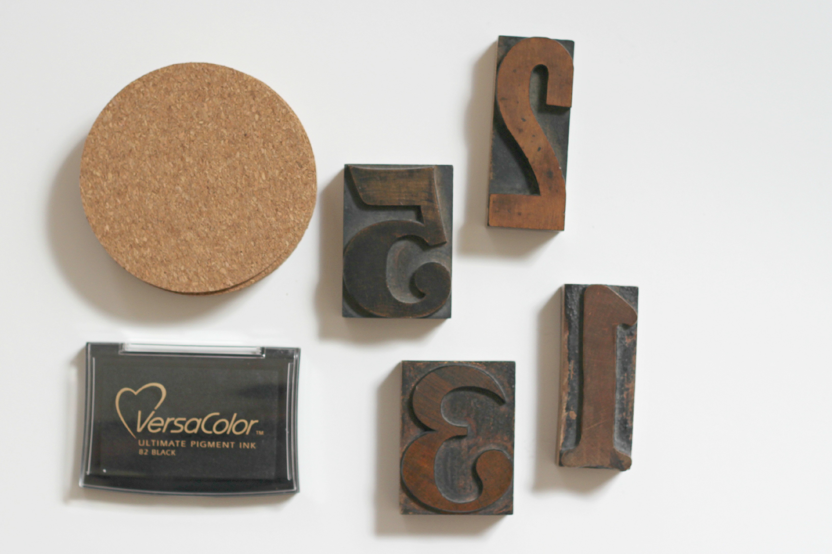 Number Stamped Coasters Organize and Decorate Everything