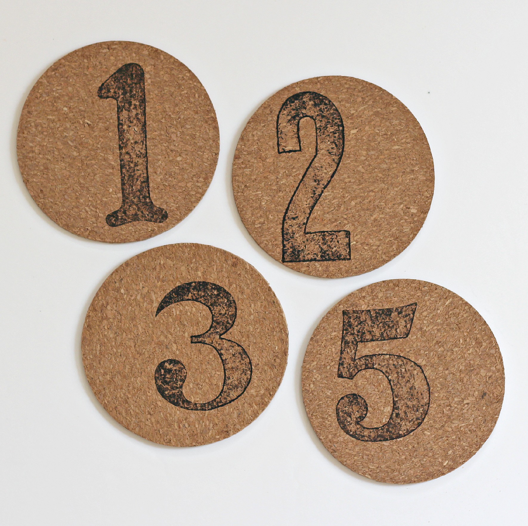 Number Stamped Coasters Organize and Decorate Everything