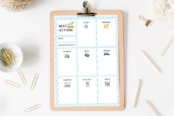 Free Next Actions List Template For Better Planning Organizing Moms