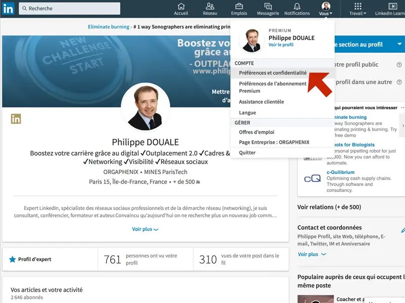 Comment modifier votre profil LinkedIn sans avertir tout le monde