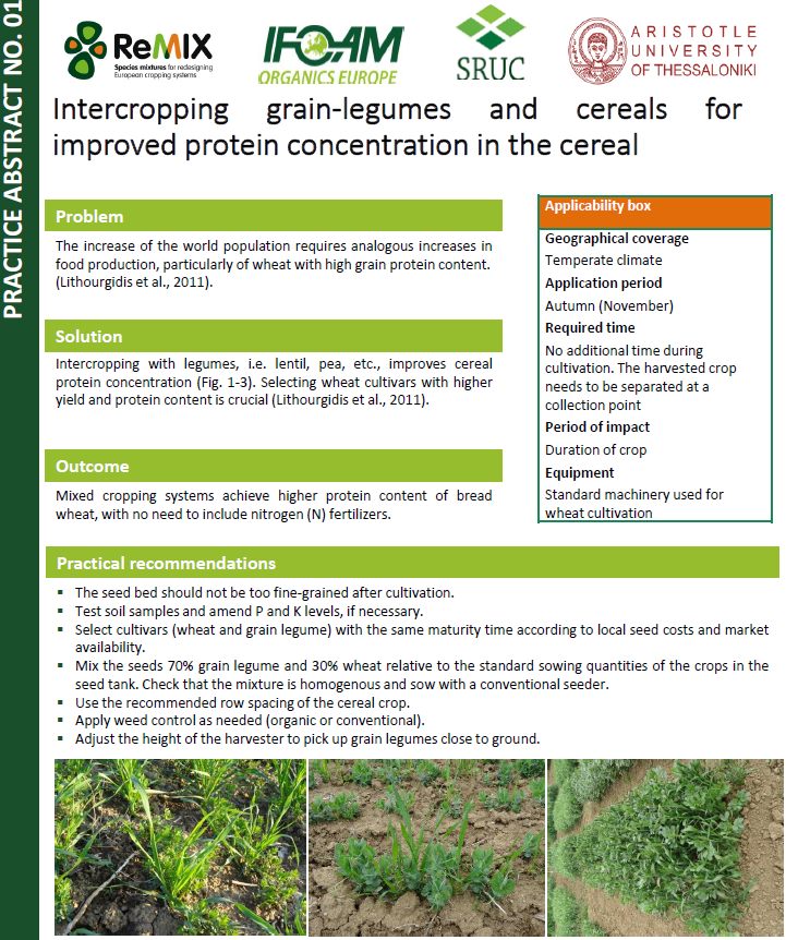 Organic Eprints Intercropping grainlegumes and cereals for improved