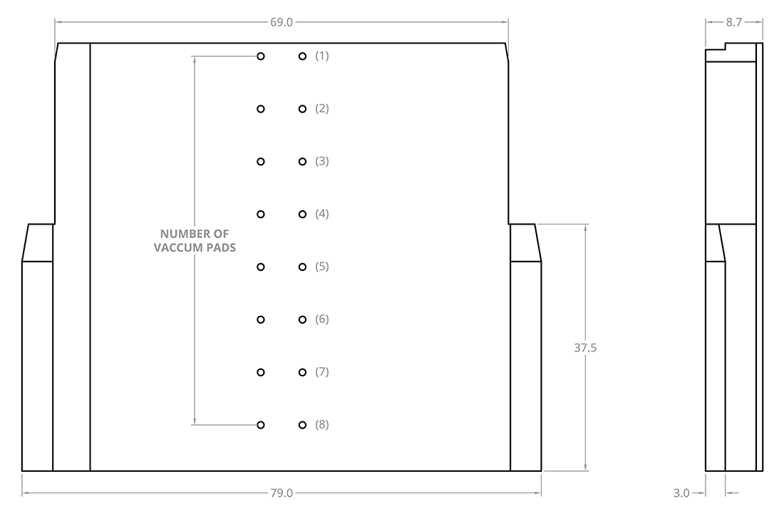Anvil Blocks with customized pads and pitch