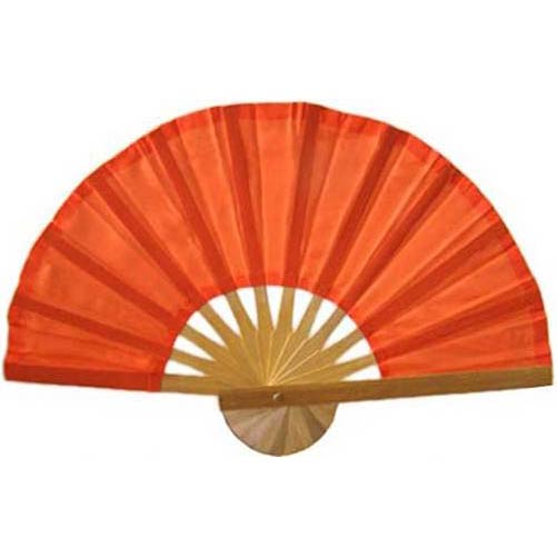 Orange Bamboo Hand Fan
