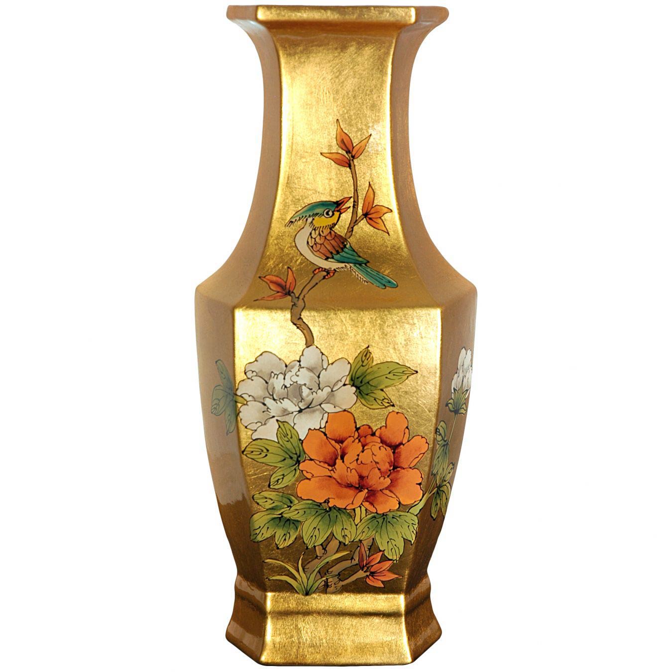 Gold Hexagonal Vase