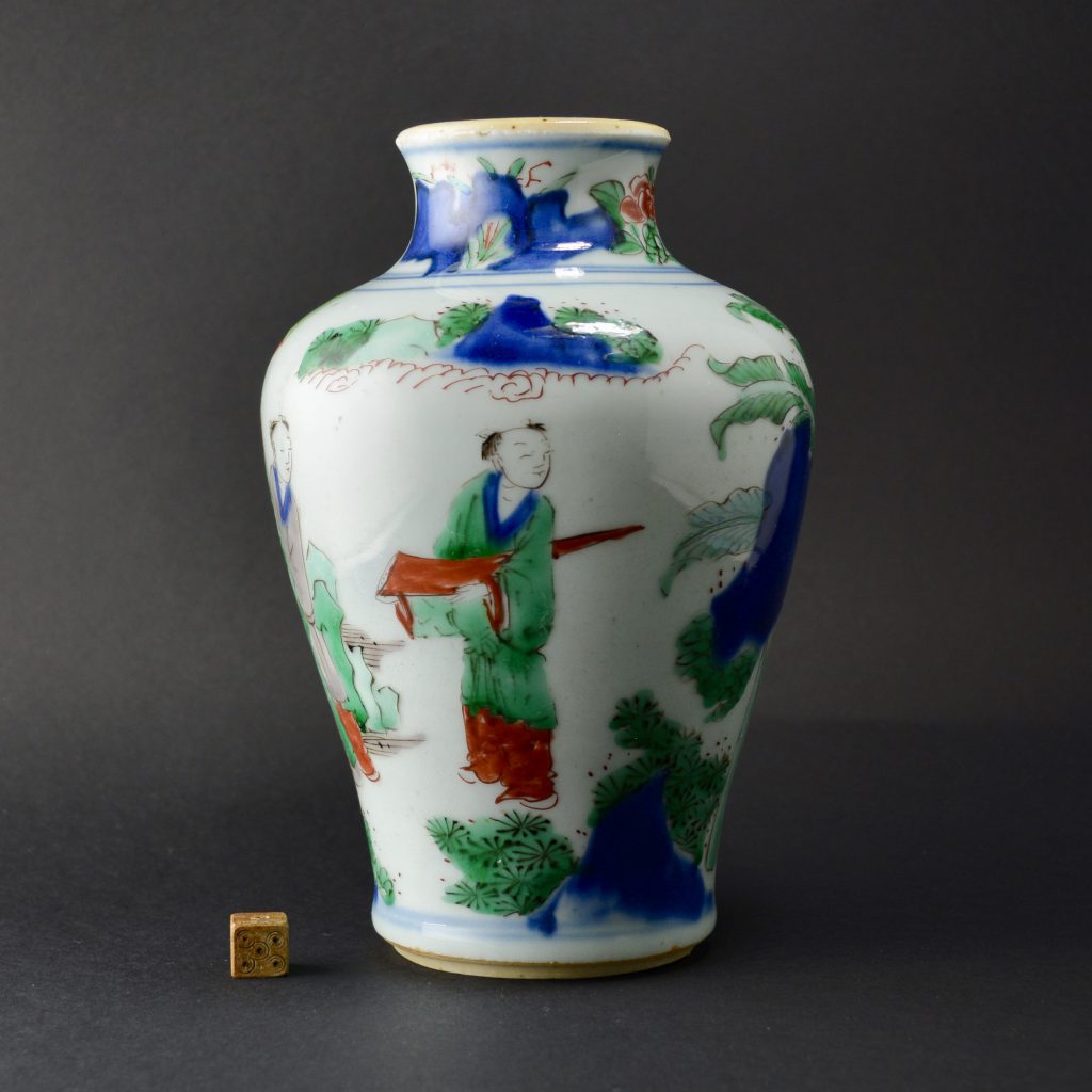 A Transitional Wucai Porcelain Vase, Shunzhi 1644 1661 Robert
