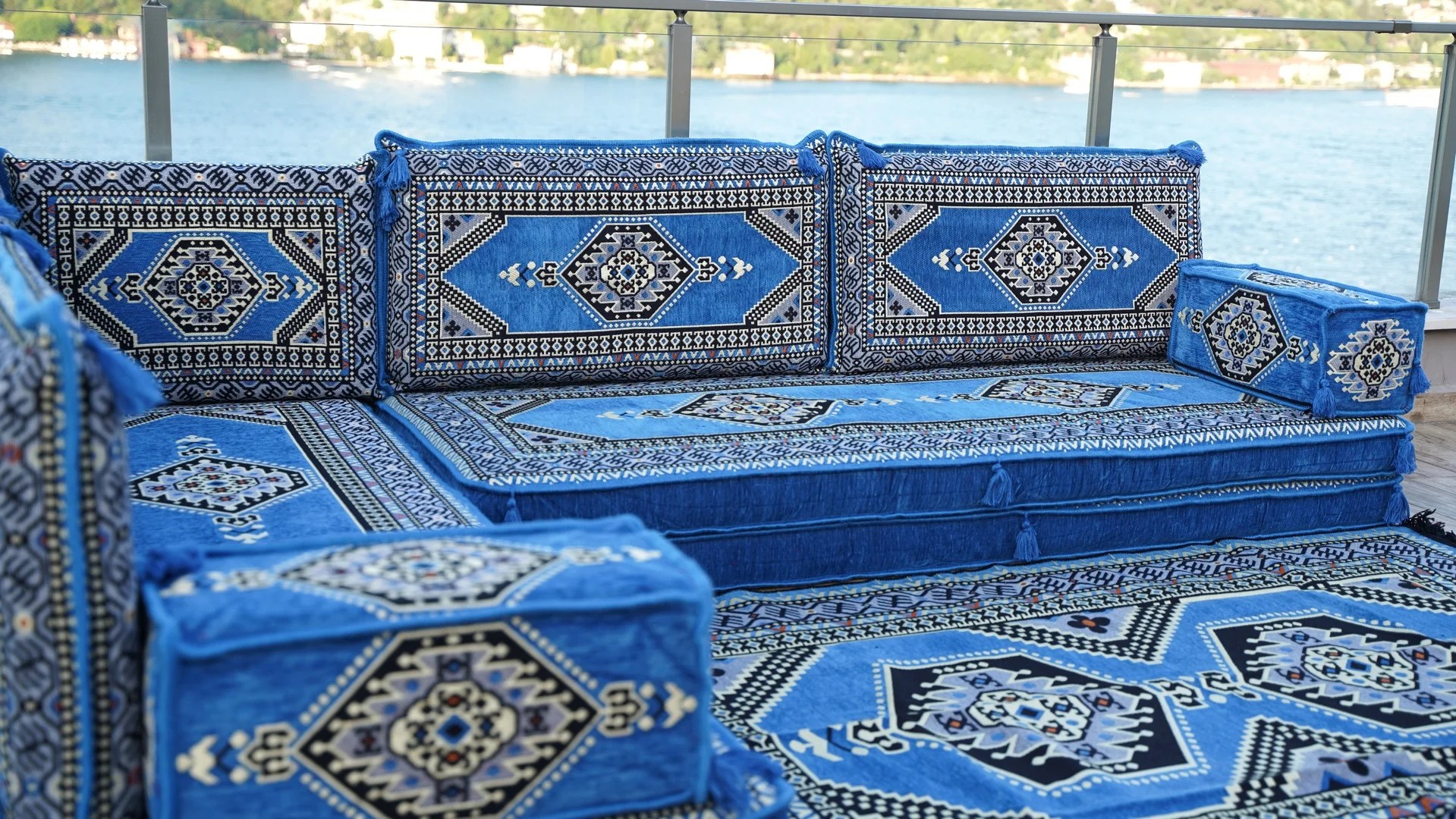 L Shaped Arabic Jalsa, Floor Seating Set, Majlis Sofa Oriental Sofa