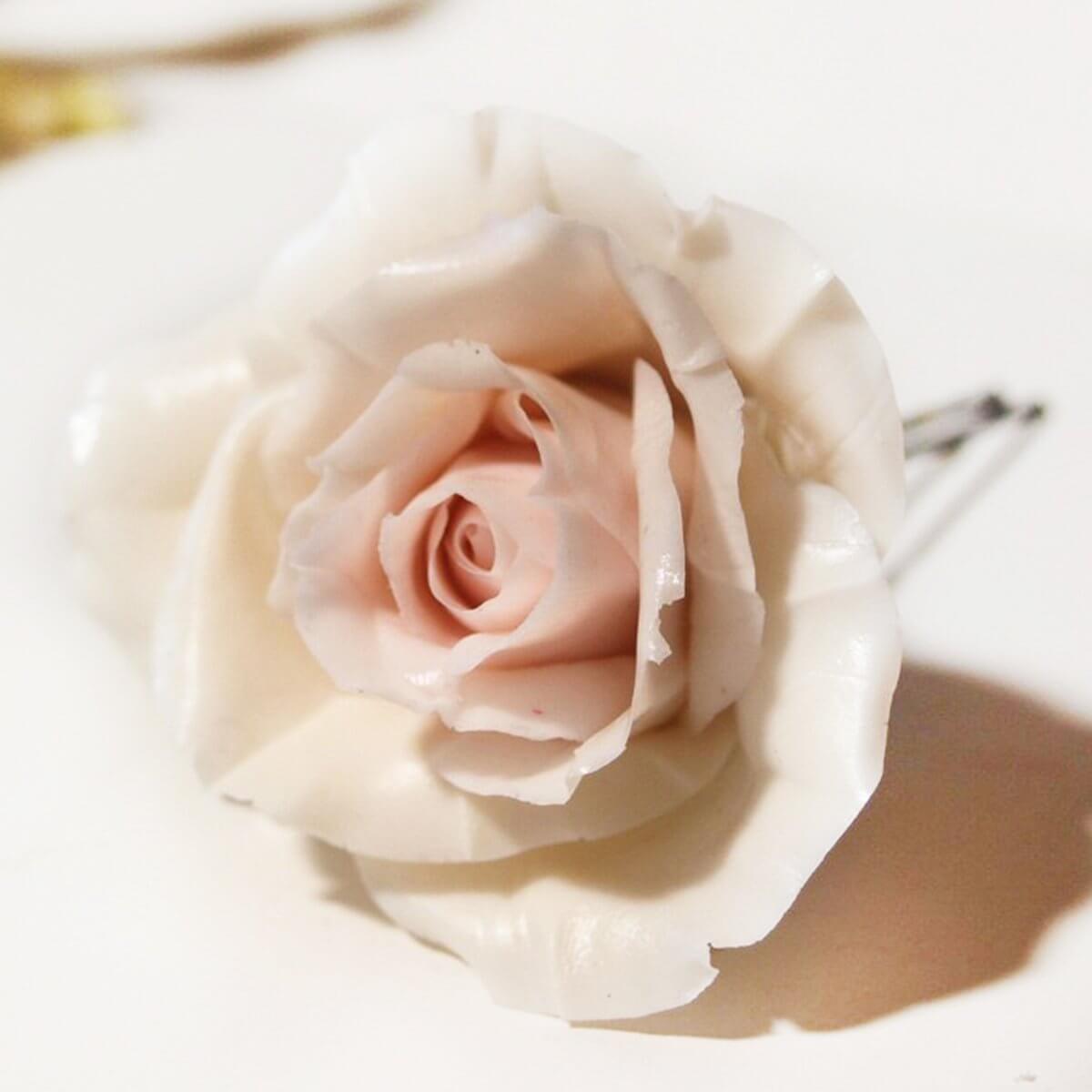 Rose Flower Hair Pin Handmade With Love Oriflowers