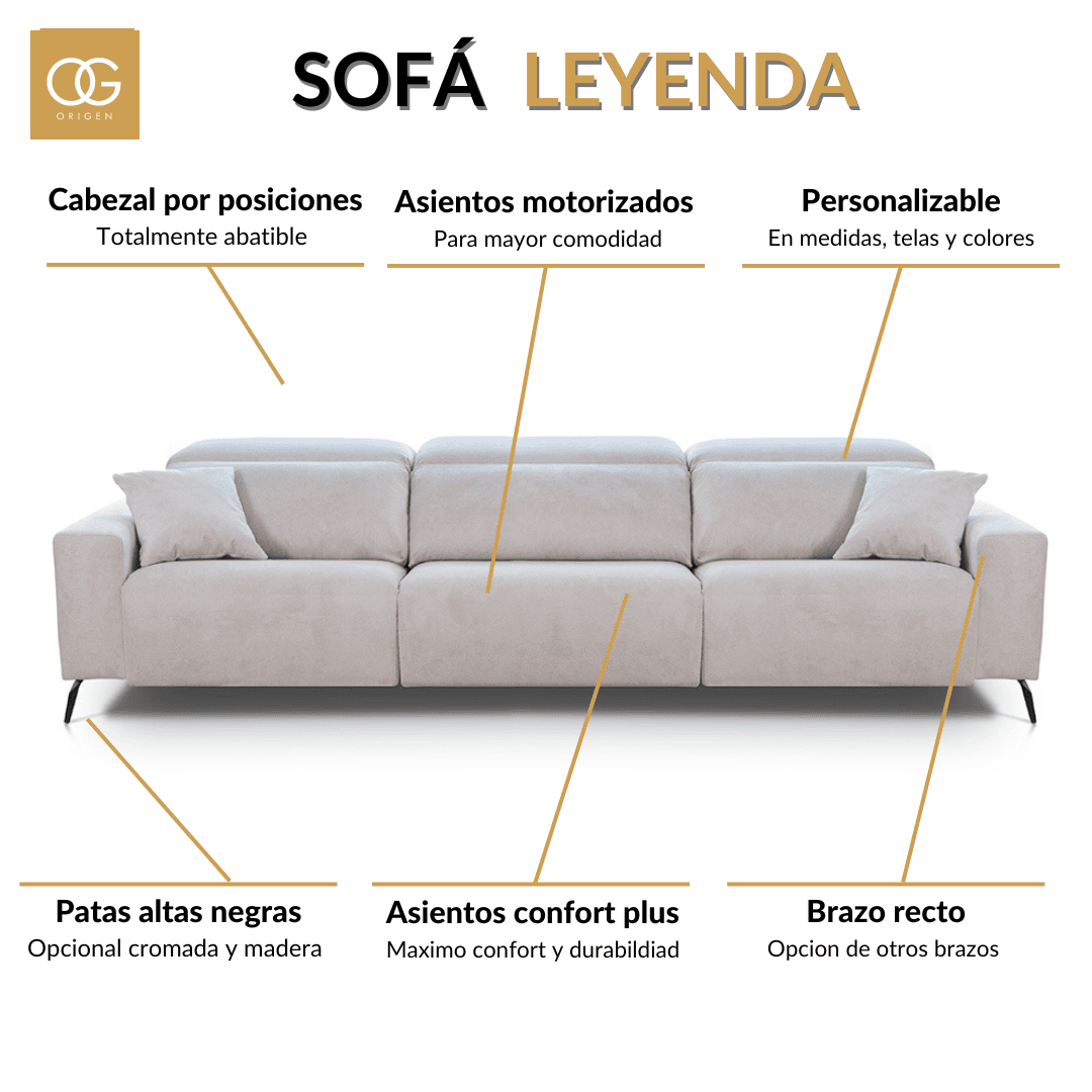 Sofá Leyenda motorizado relaxYecla Origen Hogar