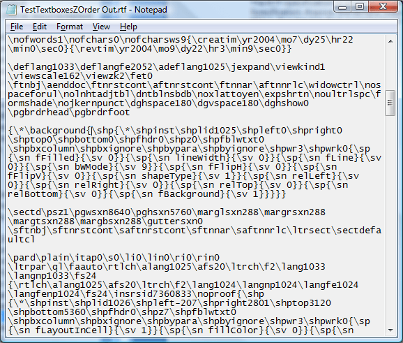 Rich Text Format (RTF) Rich Text Format (RTF)
