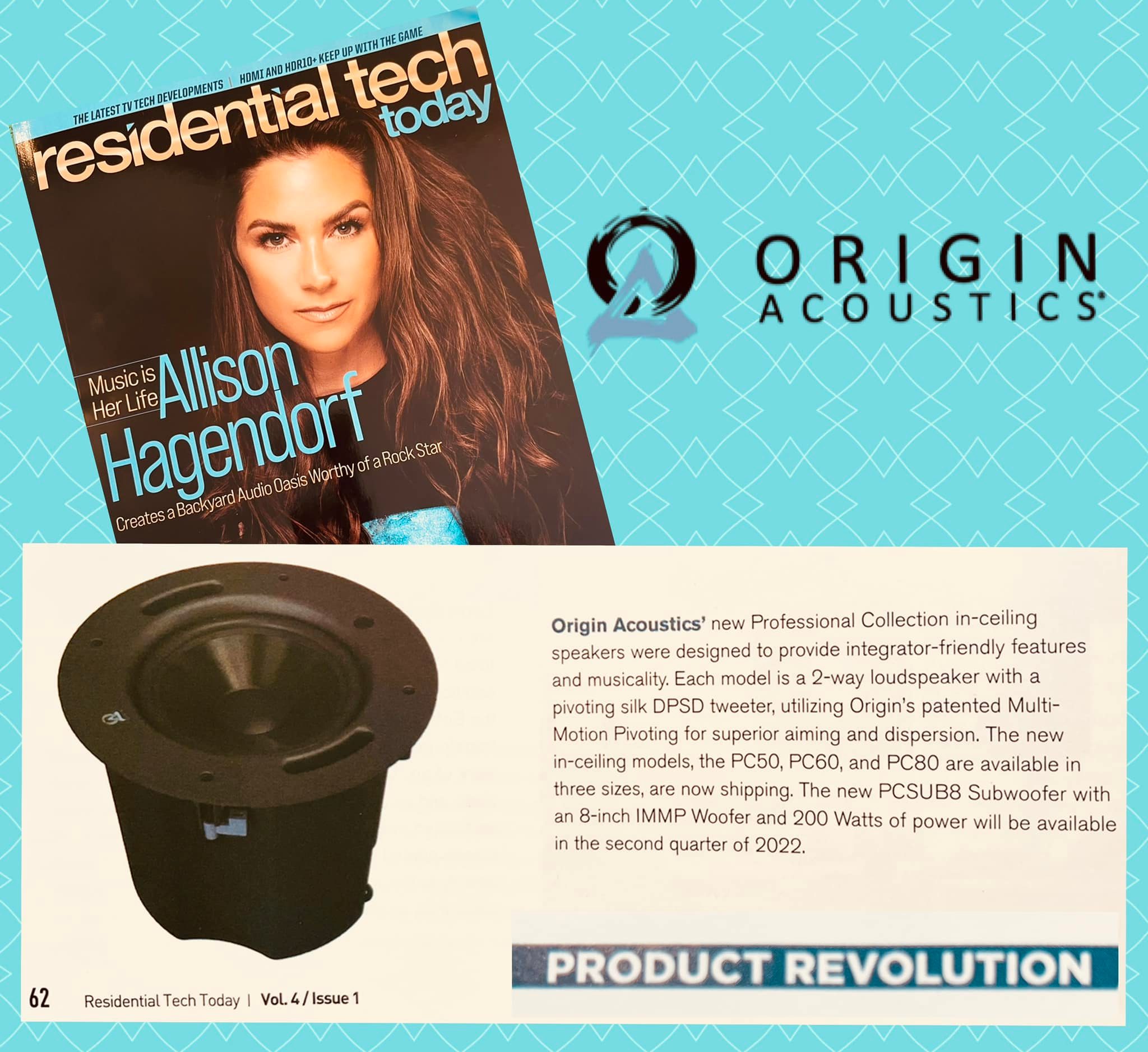 Residential Tech Today, May Issue Product Revolution, Origin Acoustics Professional Collection