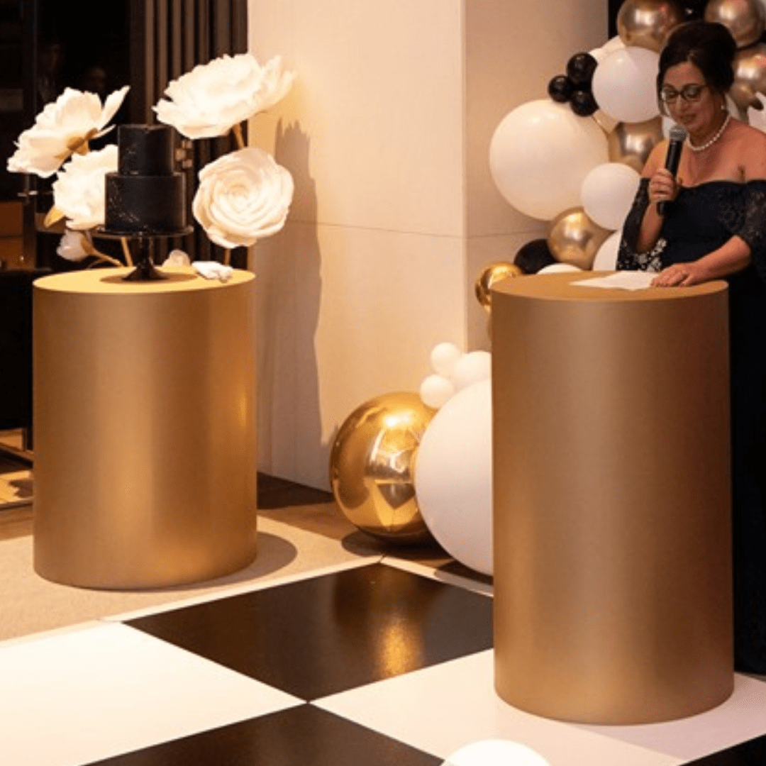 Plinth Gold Large Round The Original Event Company
