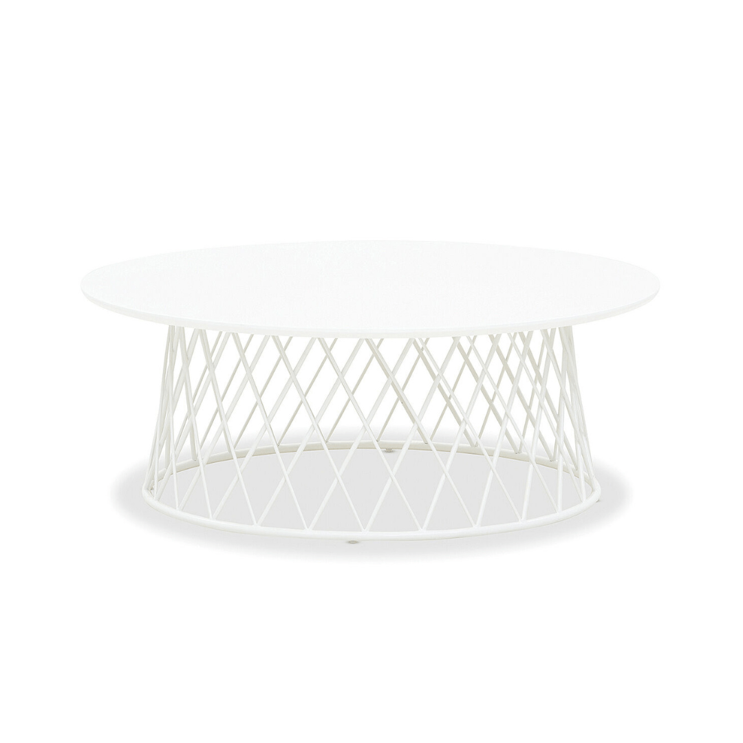 Luca White Wire Round Coffee Table The Original Event Company