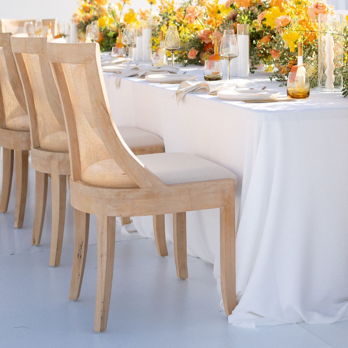 Dining Chair Chloe Rattan + Linen The Original Event Company