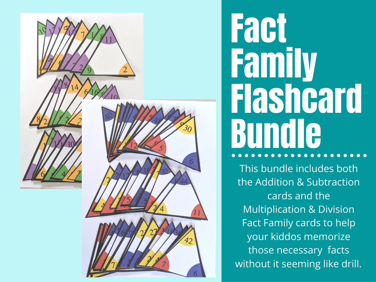 Fact Family Flash Cards Bundle (Addition, Subtraction, Multiplication