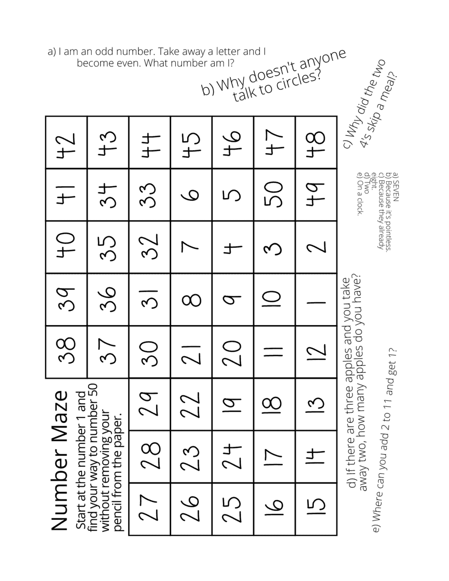 Math Placemats (FREE Printables!) Orison Orchards