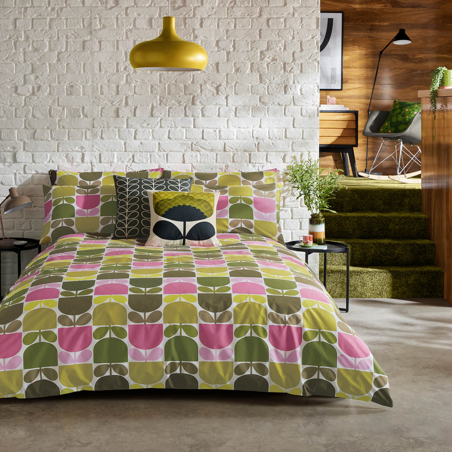 Multi Block Stem Bed Linen Multi Coloured Orla Kiely