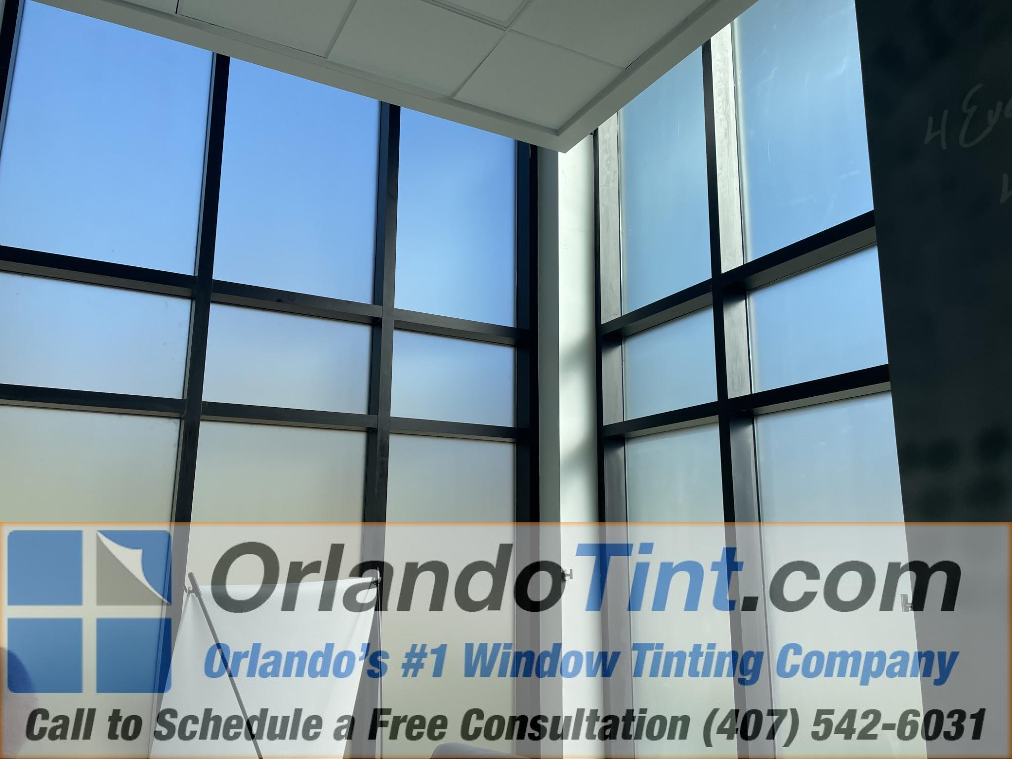 Frosted Privacy Tint for OrlandoBased Business Ultimate Window Tinting