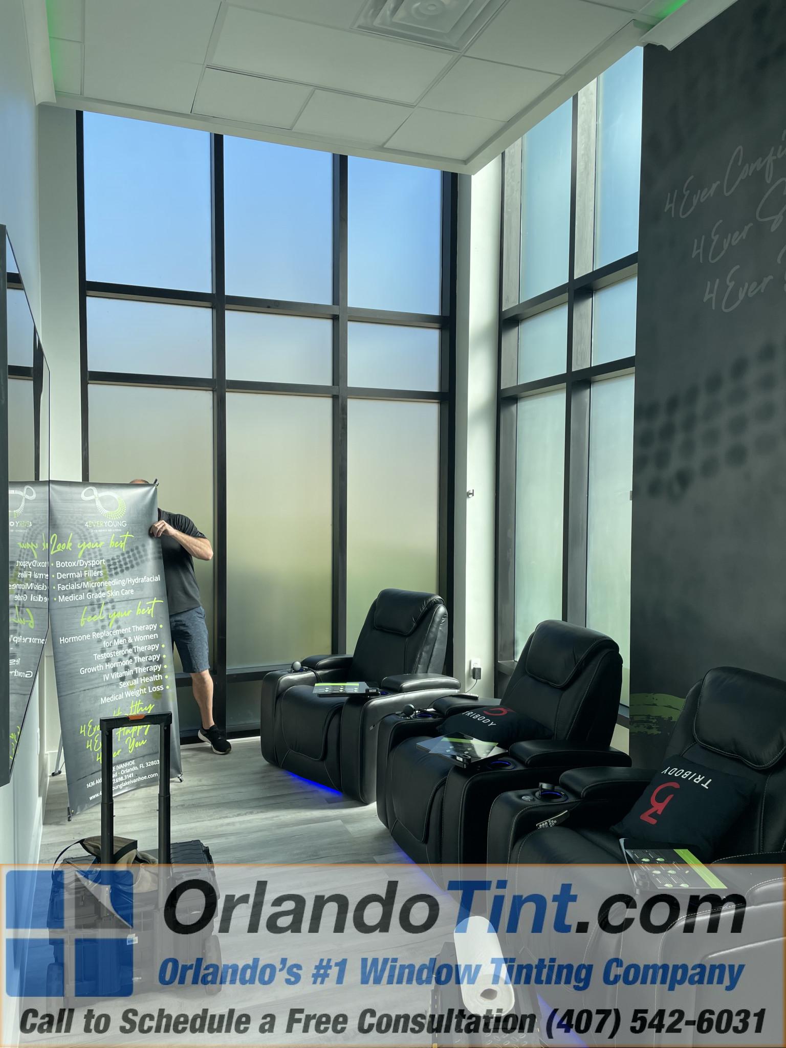 Frosted Privacy Tint for OrlandoBased Business Ultimate Window Tinting