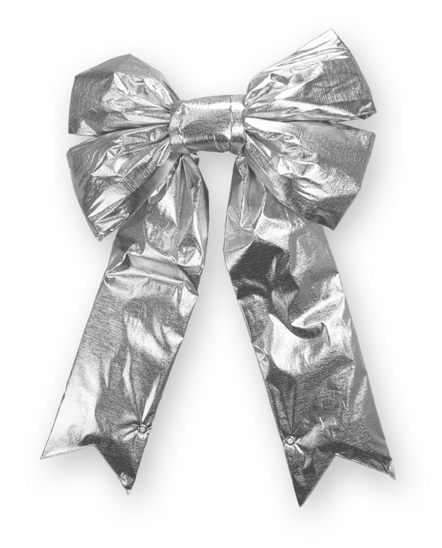 24" Silver Metallic Bow Commercial Grade Orman Inc.