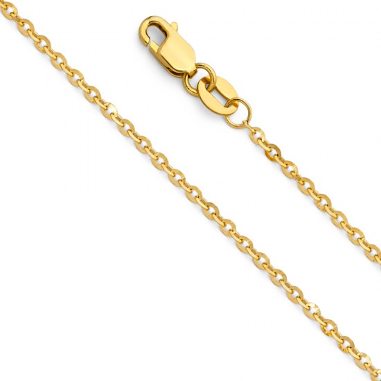 14KY 1.6mm Side DC Rolo Cable Chain 16" Oropalace