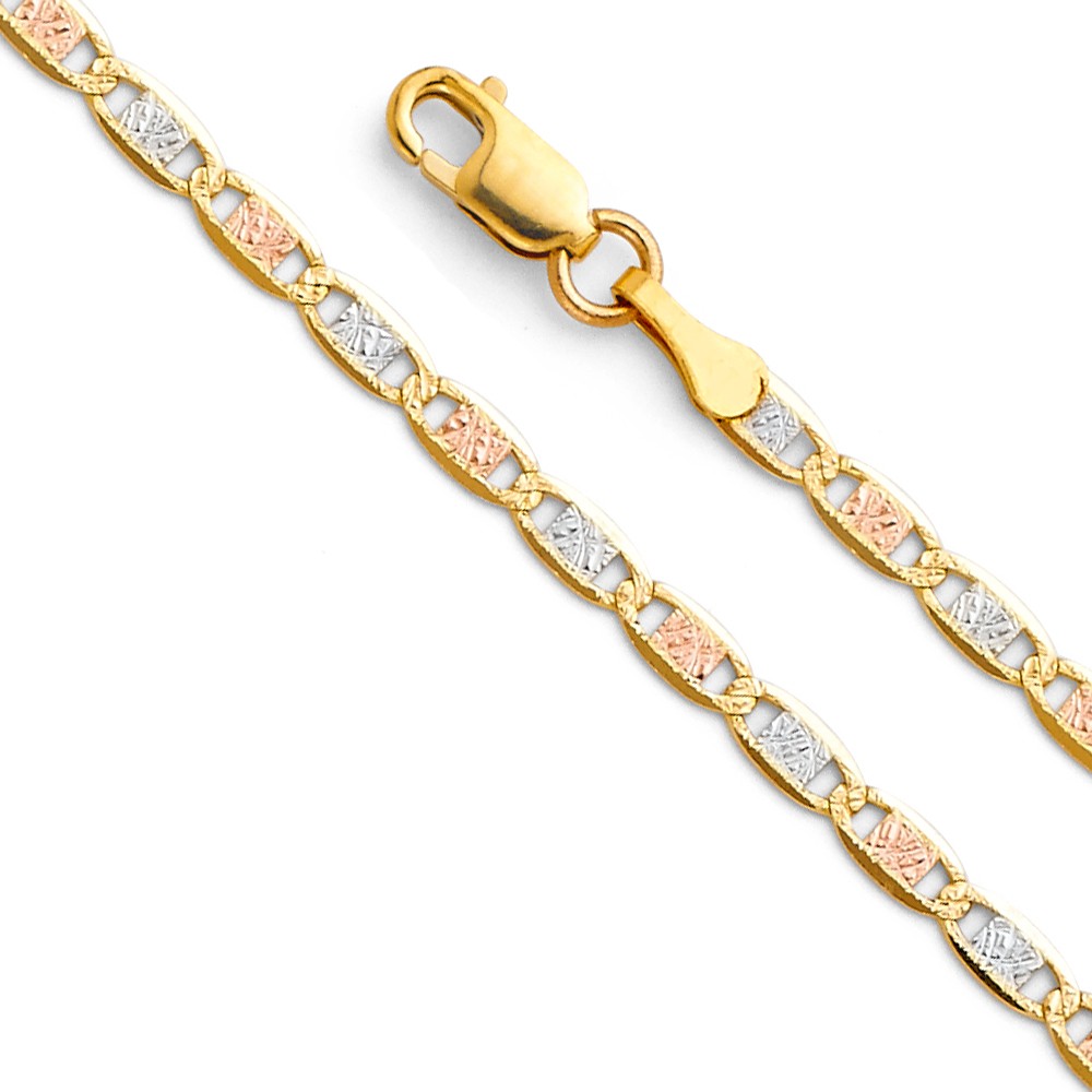 14K 3C 2.6mm Valentino Chain 7" Oropalace