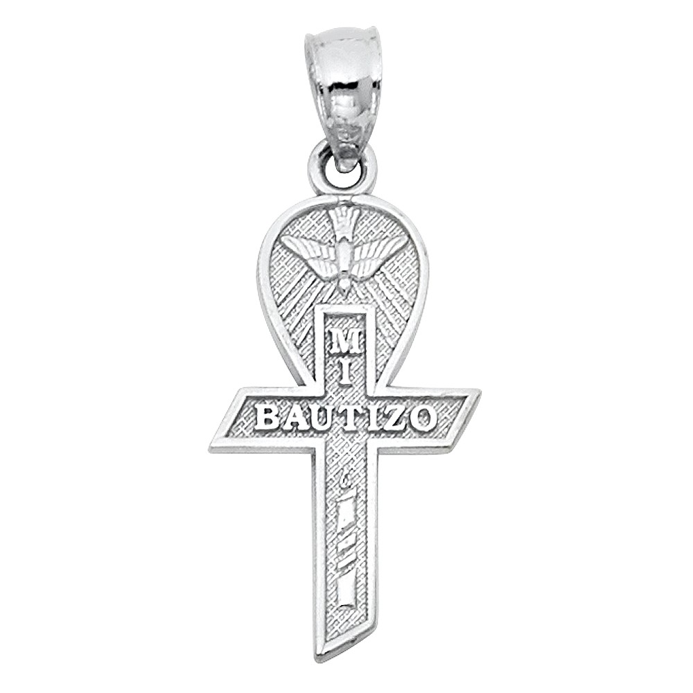 14KW Religious Baptism Cross Pendant Oropalace