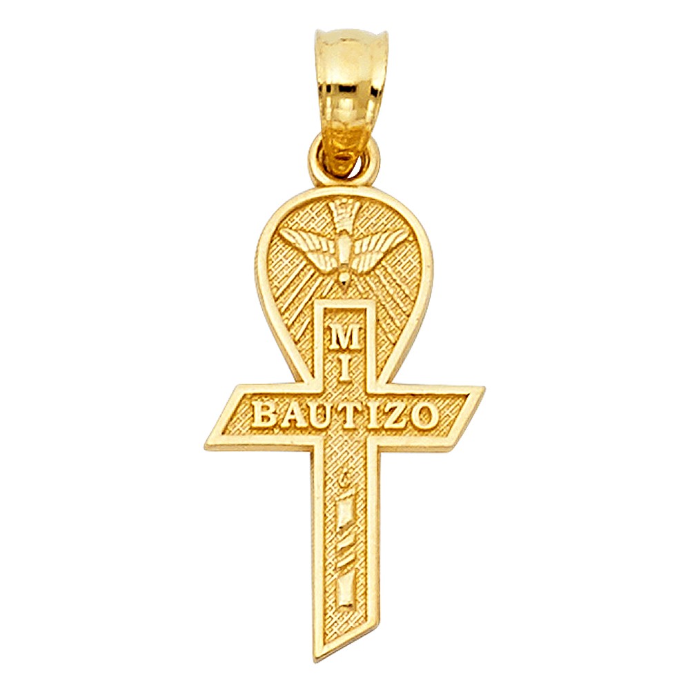 14KY Religious Baptism Cross Pendant Oropalace