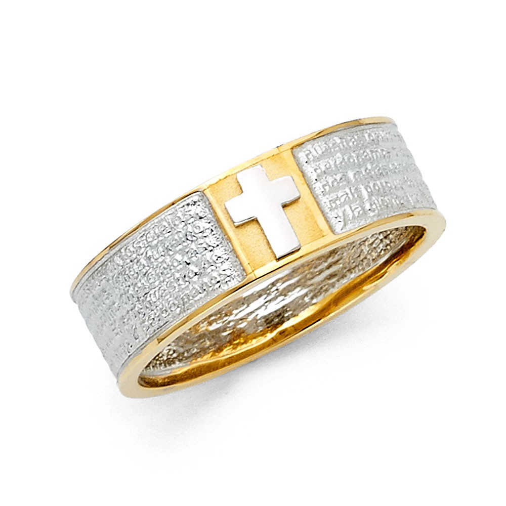 14K 2T Religious Men's Ring Oropalace