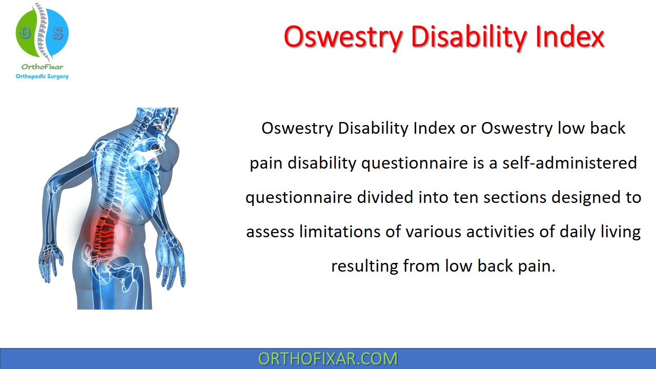 Oswestry Disability Index OrthoFixar 2024