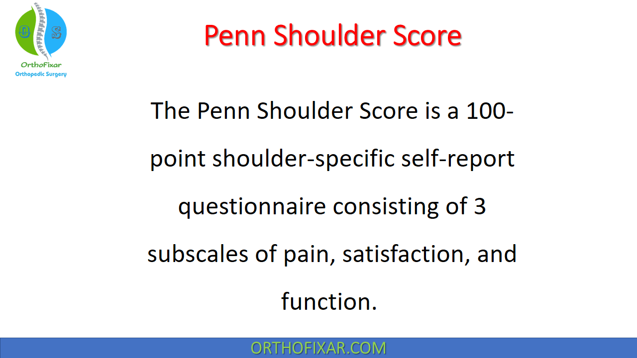 Penn Shoulder Score OrthoFixar 2024