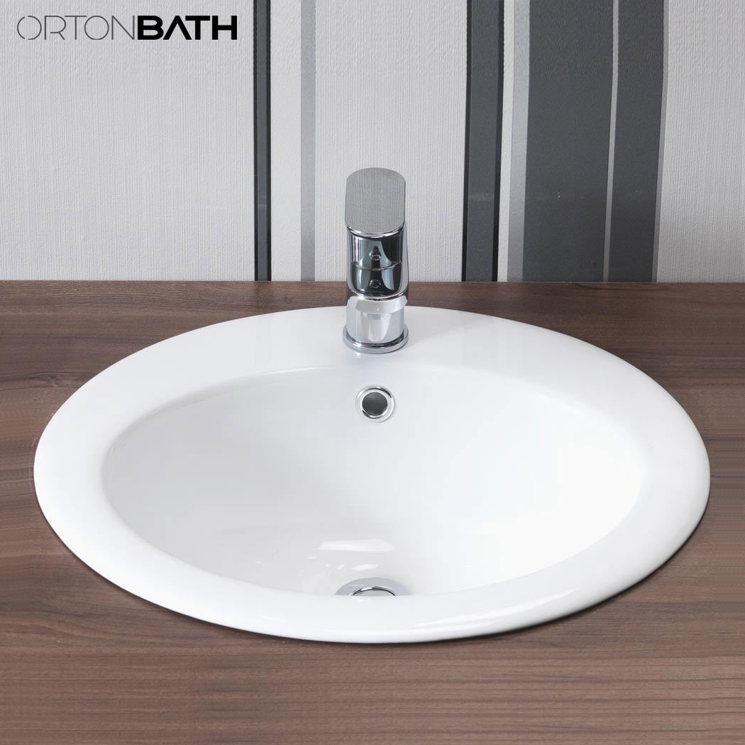 ORTONBATH™ Bathroom Drop In Hair Hand Wash Basins vanity Ceramic wash