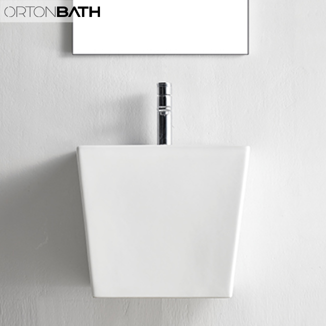 ORTONBATH™ Semi Pedestal Bathroom Wall Hung Ceramic Salon Wash Basins