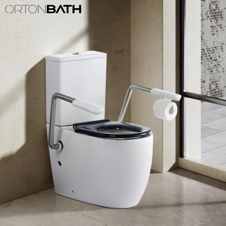 ORTONBATH™ Tall Toilet Elongated Two Piece Extra Tall Toilets With Comfort Chair Seat, 12" Rough