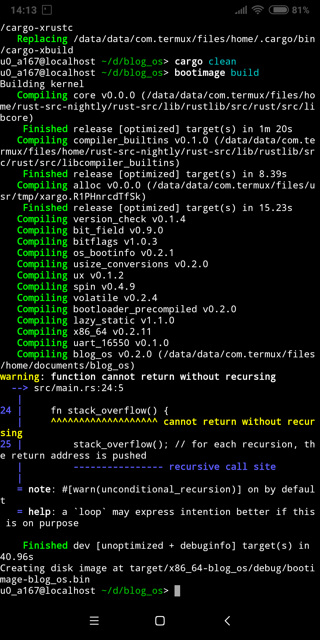 Building on Android Writing an OS in Rust