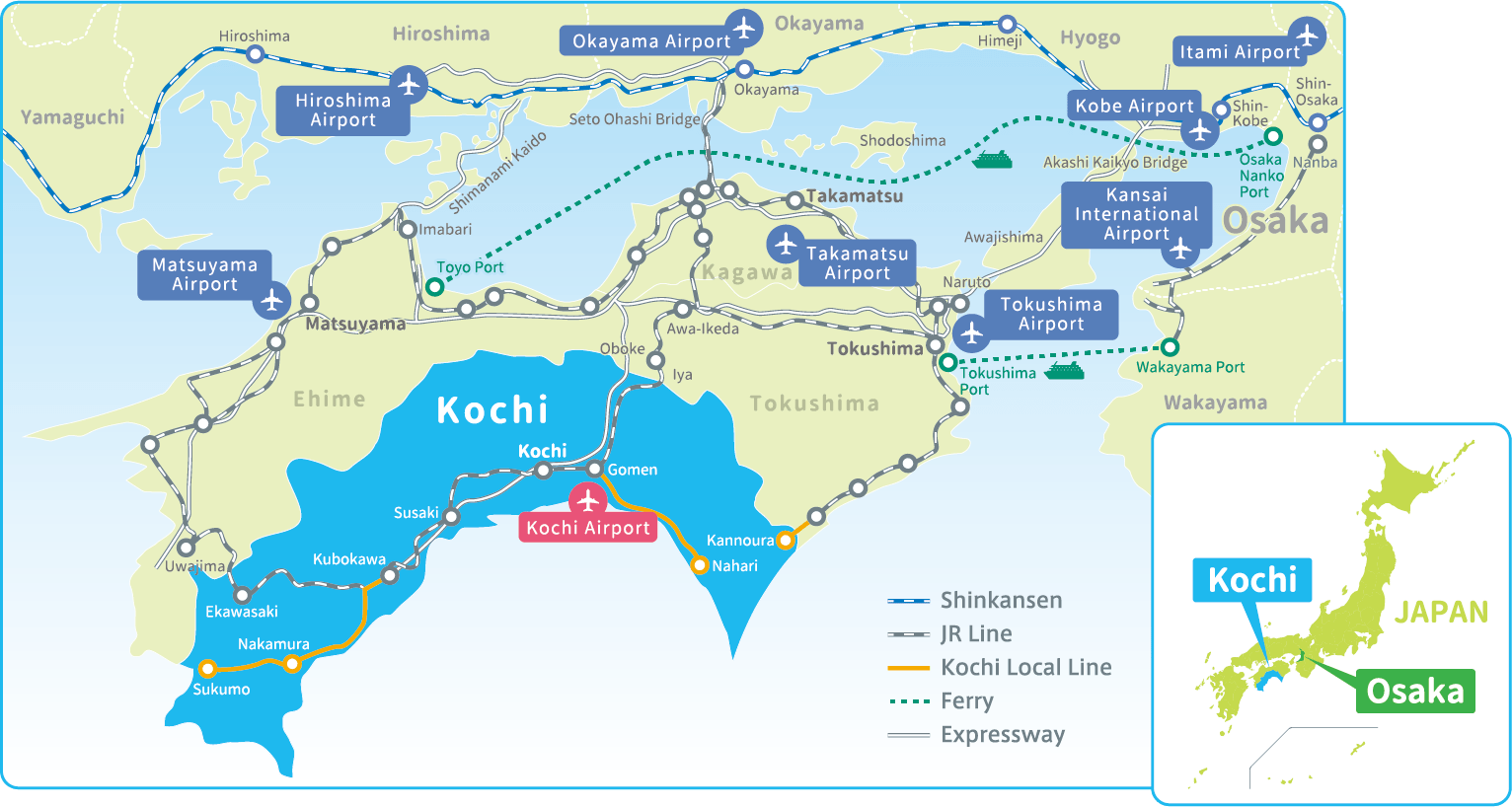 AccessOSAKA TO KOCHI; Japan's best kept secret From Osaka to Kochi