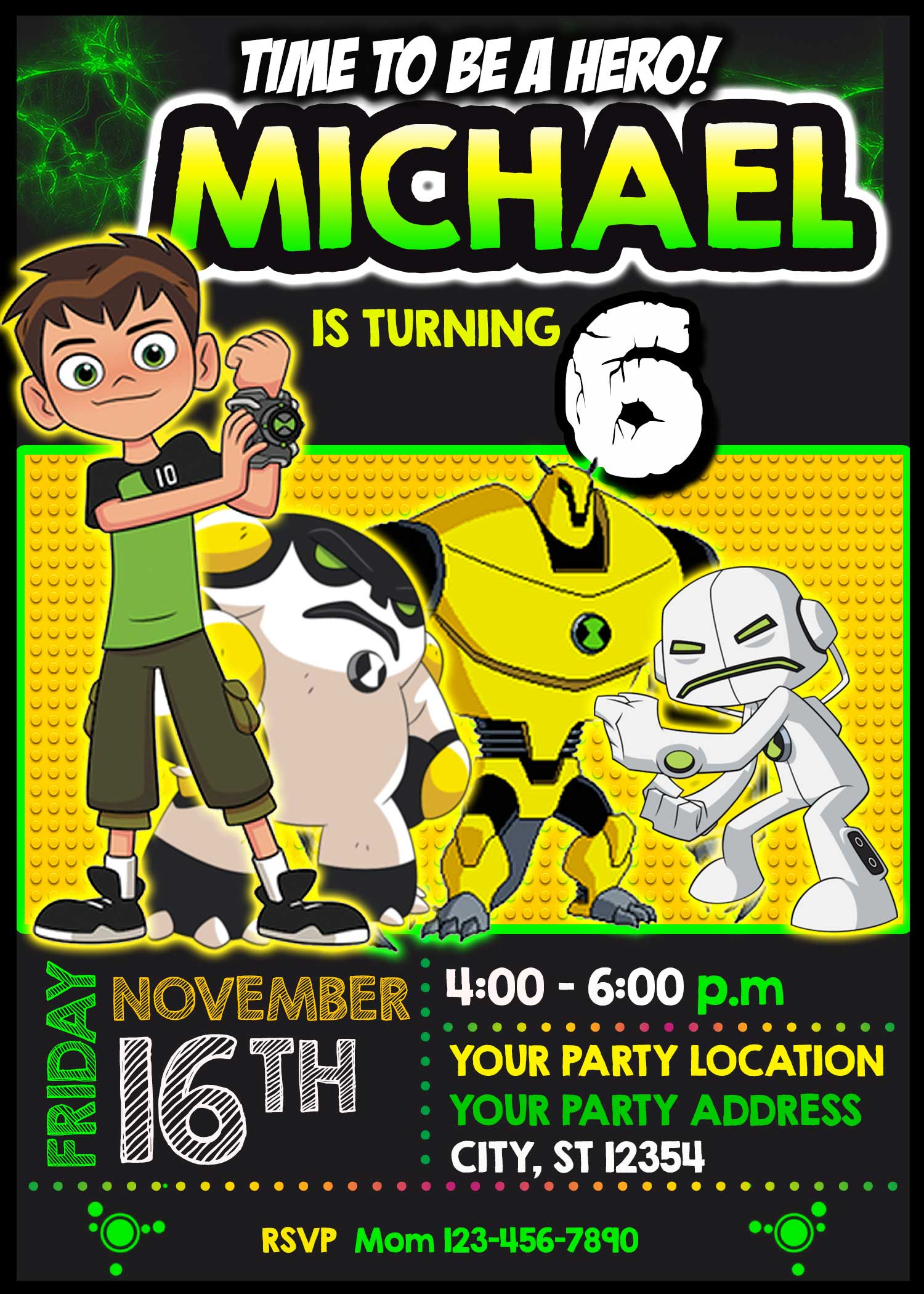 Ben 10 Birthday Invitation oscarsitosroom