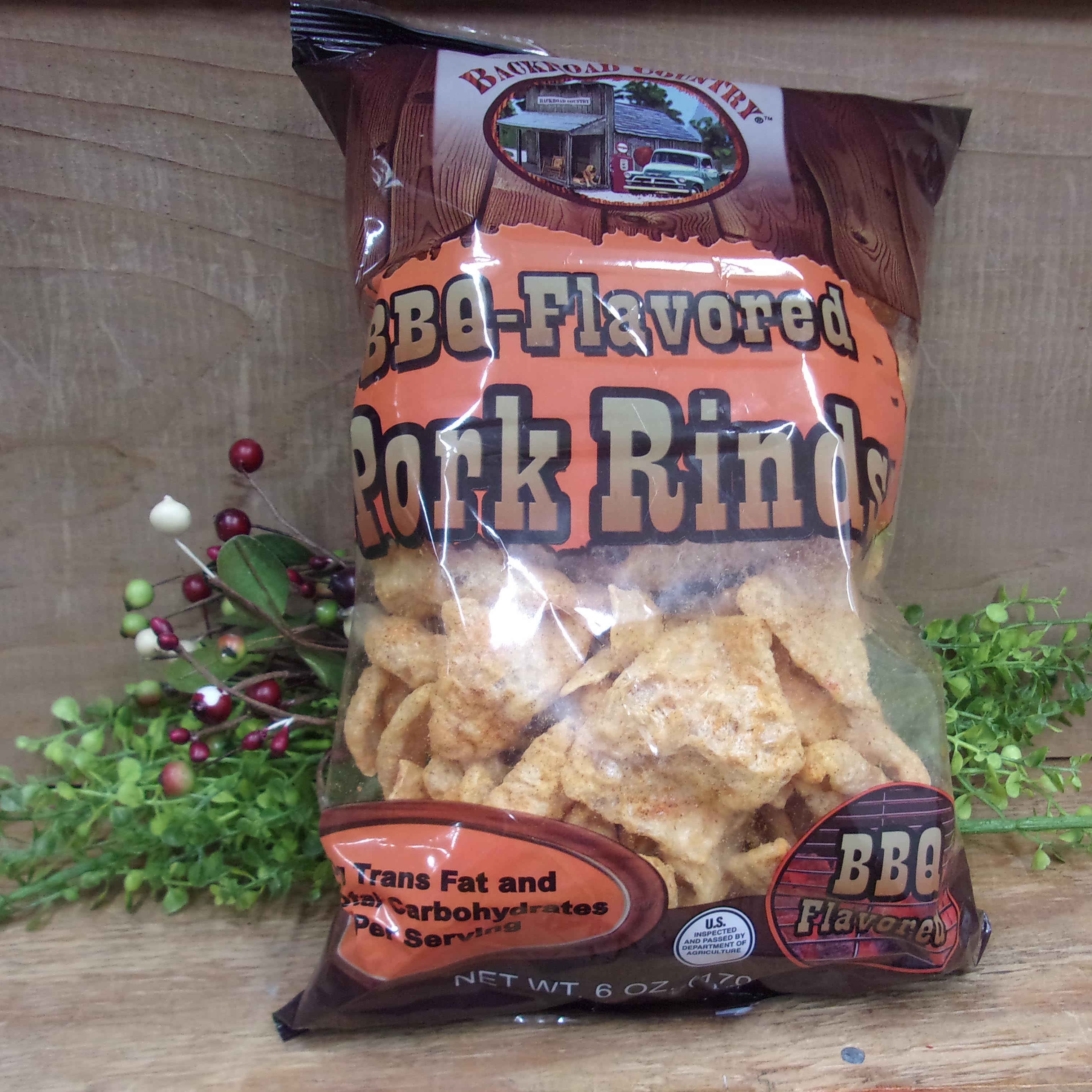 BBQ Flavored Pork Rinds 8 oz (Backroad Country) Osceola Cheese