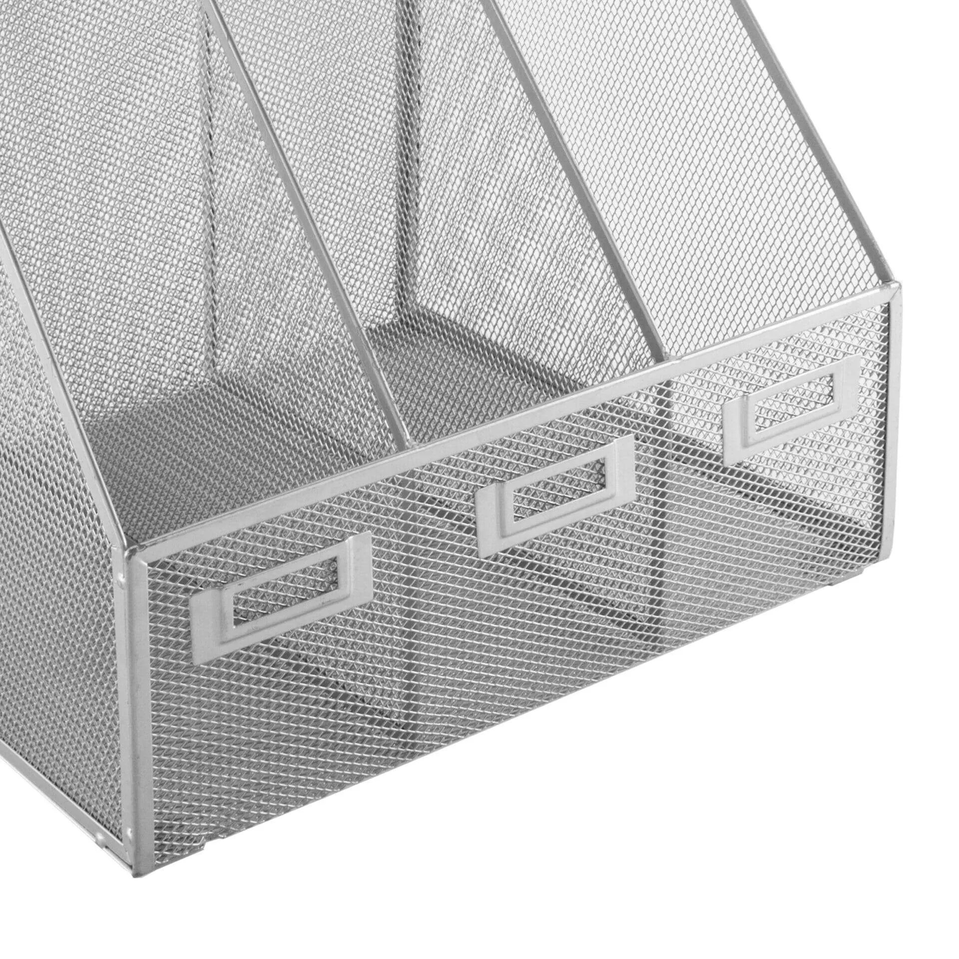 Silver Mesh Magazine Rack OSCO Wiremesh Triple Magazine Rack